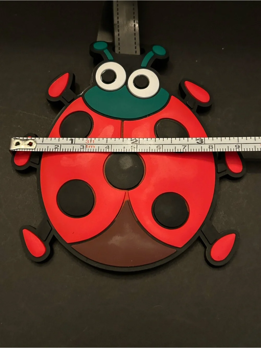 Kids Ladybug Luggage Bag Case Tag in Red, Black & Green - Silicone NWT